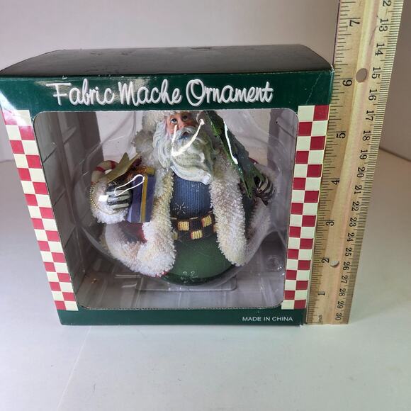 Vintage Fabric Mache Santa Claus Ornament with Box SWC Bentonville AR - Picture 8 of 9